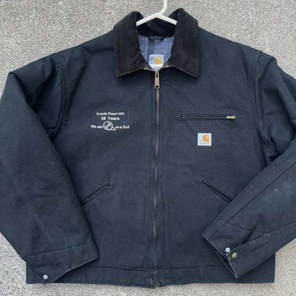 CARHARTT J001 USA Black Duck Blanket Lined Detroit Jacket Coat